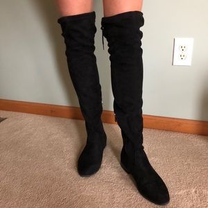 Black Suede Over the Knee Boots